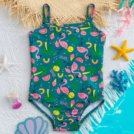 Maiô Infantil Menina Uv50+ Forrado Estampado Alcinha