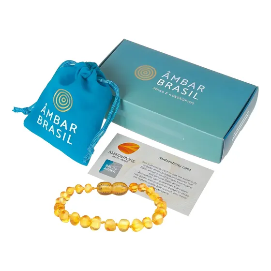 Pulseira Tornozeleira Âmbar Brasil Para Bebês C/ Certificado