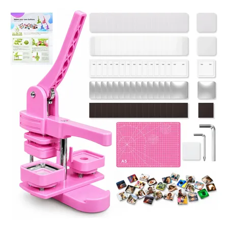 Máquina De Botton Quadrados Kit 100 Ímãs De Geladeira 5x5cm