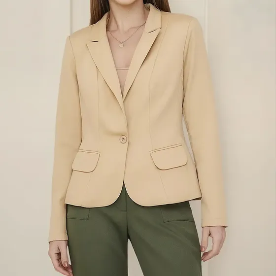 Blazer Feminino Forrado Botões, Luxo Total Preto