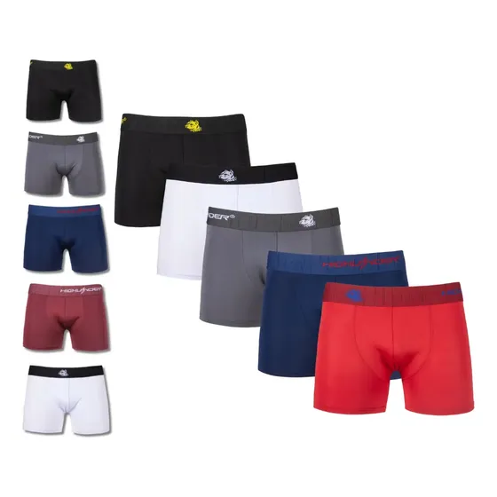 Kit 5 Cuecas Boxer Box Plus Size Masculina Elástico