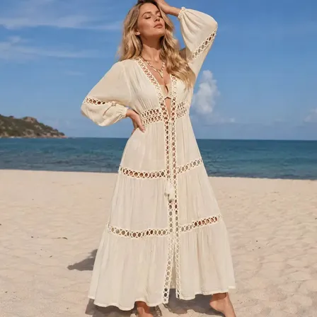 Vestido Longo De Praia Feminina Para Biquíni Plus Size
