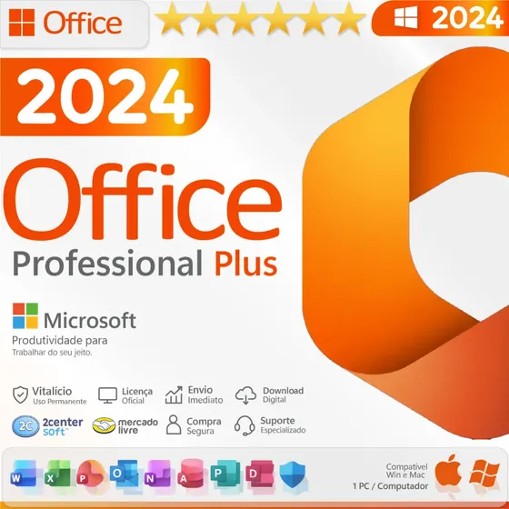 Licença Chave Office 2024 Pro Plus Original -digital