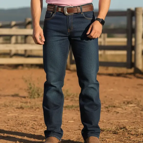 Calça Jeans Tradicional Modelo Country Rodeio 34 Ao 48