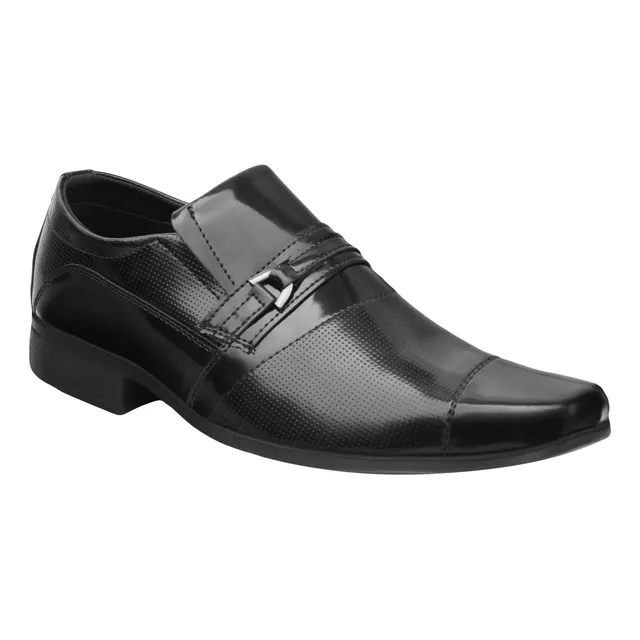 Sapato Social Com Brilho Verniz Mocassim Clássico Masculino