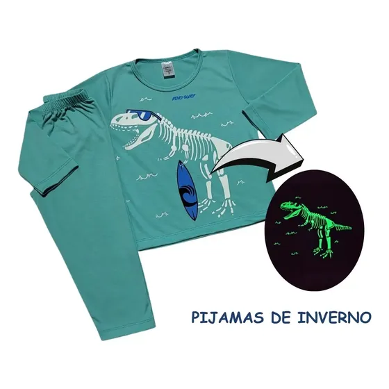 Kit 3 Pijamas - Brilha No Escuro Infantil Menino Menina