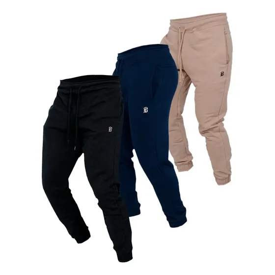 Kit 3 Calças Moletom Jogger Masculinas Algodão Premium Top