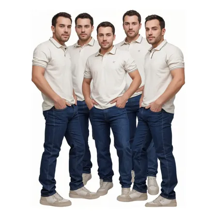 Kit 5 Calças Masculina Jeans Com Elastano Trabalho/passeio