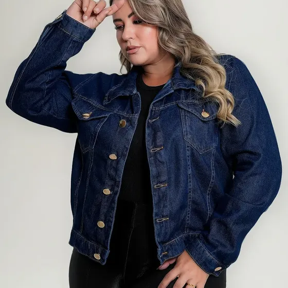 Jaqueta Jeans Feminina Plus Size G1 G2 G3 Lançamento