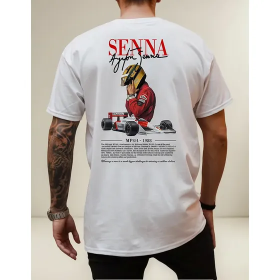 Camiseta Ayrton Senna 1988 Mp4 4 Formula 1 100% Algodão Top
