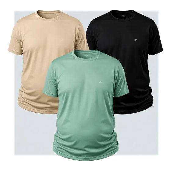 Kit 3 Camisas Dry Fit Masculina Tam. Especiais | Plus Size