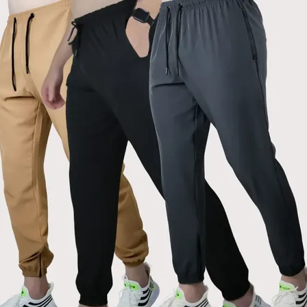 Kit 3 Calças Tactel Jogger Masculina Slim Treino Resistente