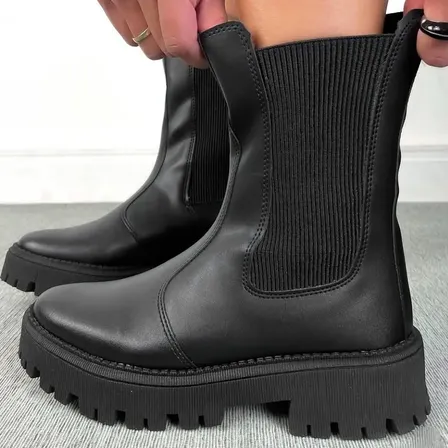 Bota Chelsea Feminina Plataforma Tratorada Blogueira Passway