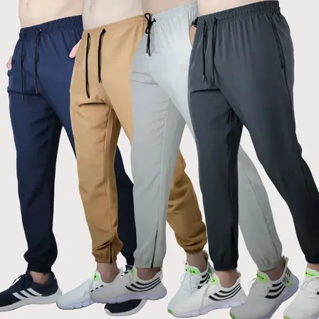 Kit 4 Calças Jogger Tactel Masculina Treino Slim Resistente