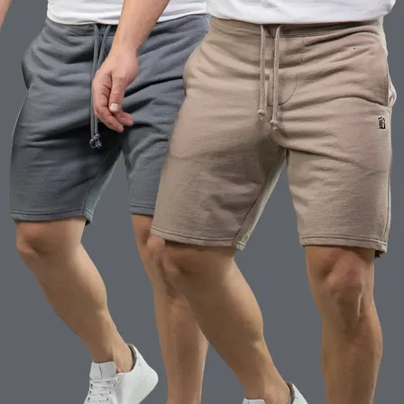 Kit 2 Bermudas Shorts Moletom Masculino Algodão Confortável