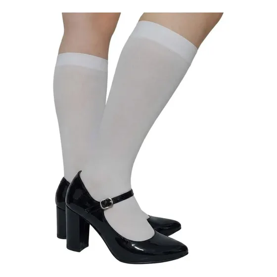 Kit C/3 Pares Meia Fina 3/4 Fio 40 Social Feminina Dia A Dia