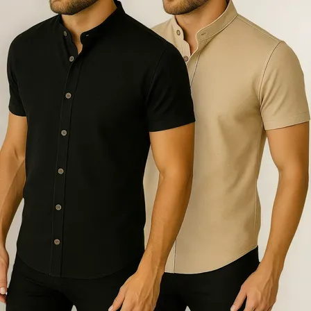 Kit 2 Camisas Masculina Gola Padre Social Esporte Trabalho