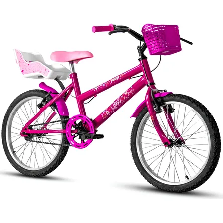 Bicicleta 20 Feminina Infantil 5 A 10 Anos Cadeirinha Boneca