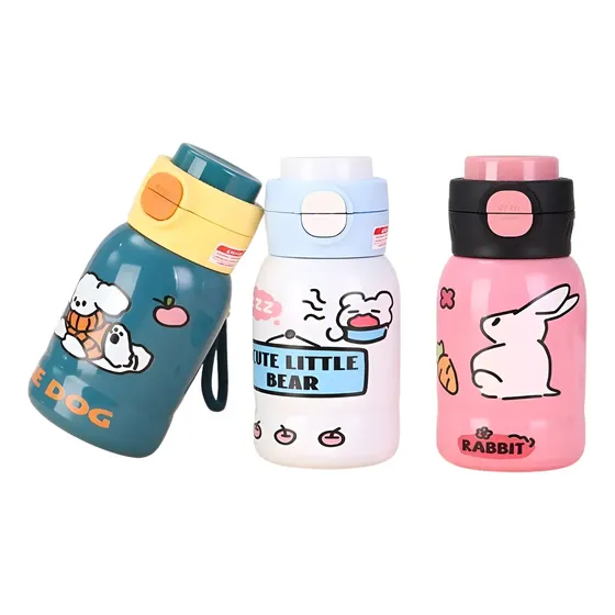 Garrafa Térmica Infantil 500ml Escolar Vacumm Alça + Copo