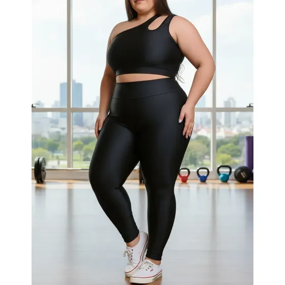 Conjunto Fitness Legging + Top S/bojo Plus Size 11180/11240