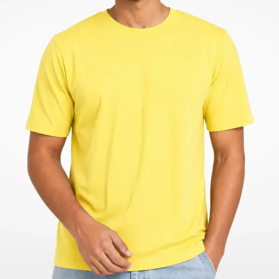Camiseta Masculina Feminina Básica Algodão Paleta Amarelo