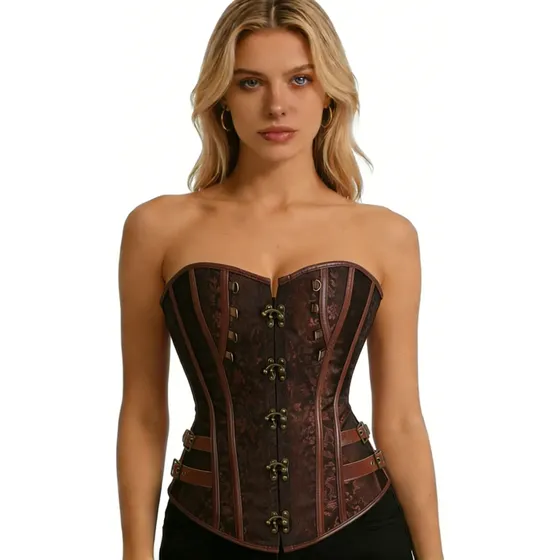 Espartilho Sapubonva Steampunk Bustier Plus Size Fantasia De