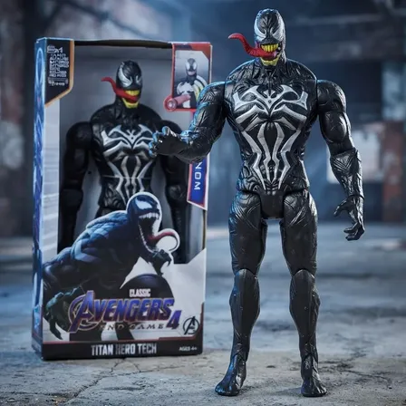 Boneco Venom Articulado Grande 30cm Com Luz E Som Heroes