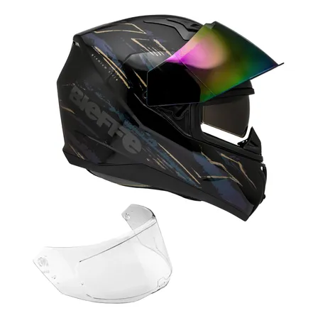 Capacete Bieffe B-40 Hunting Preto Camaleão + Viseira Color