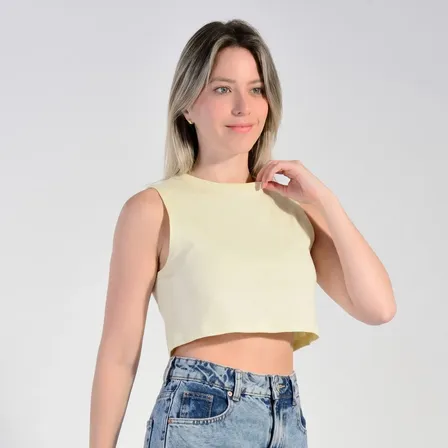 Cropped Regata Feminina Algodão Academia Casual Fitness