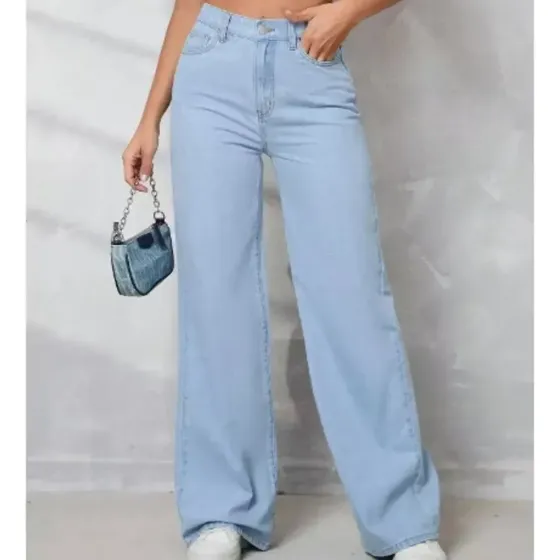 Calça Wide Leg Reta Básica Menina Adolescente Lisa 10-16