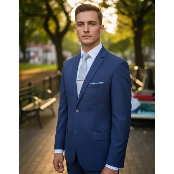 Terno Social Slim Microfibra Liso Blazer + Calça - Italiano