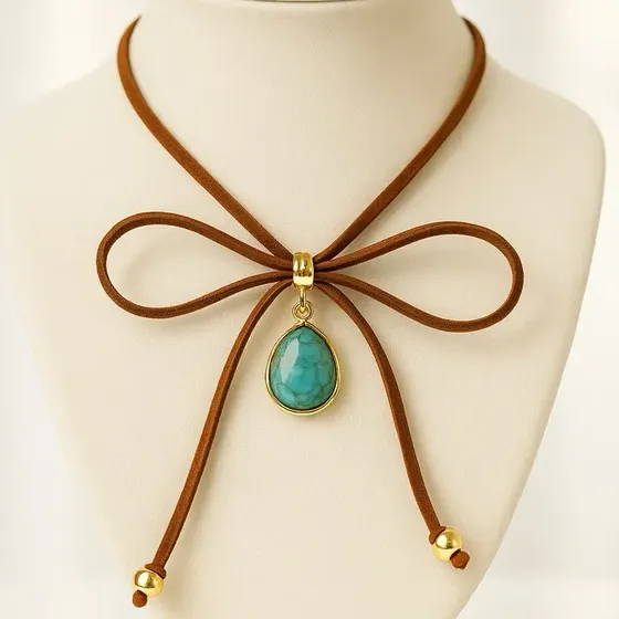 Colar Country Estilo Rodeio Com Pingente Folheado Western