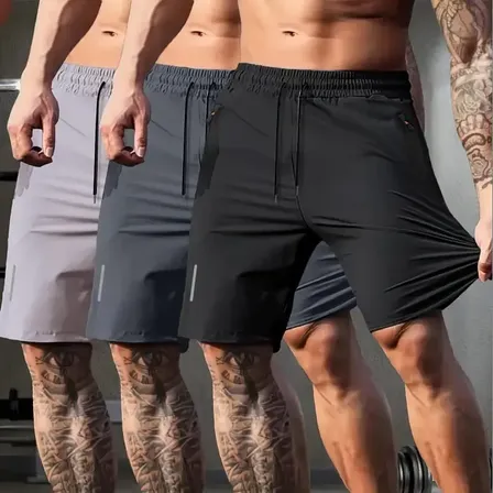 Bermuda Dry Fit Seda Kit 3 Peças Seca Rapido Masculino