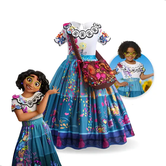 Fantasia Mirabel Encanto Vestido Infantil Disney + Bolsa
