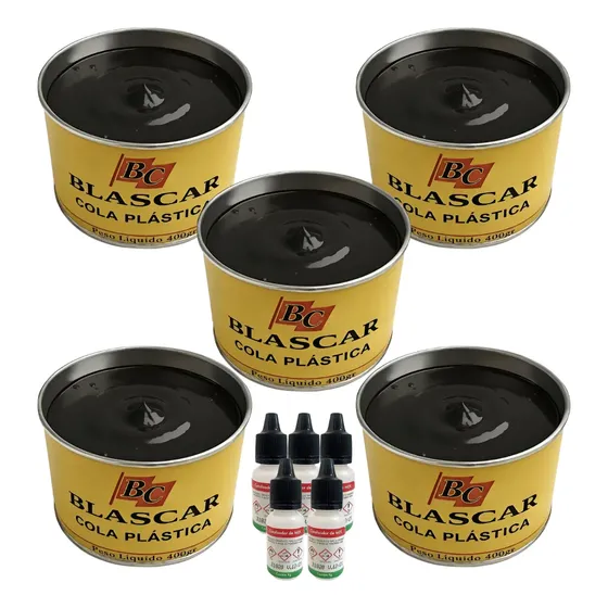 Massa Plástica Resina Várias Cores 800gr 5 Latas Blascar