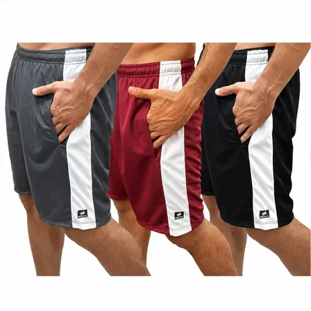 Kit 3 Bermudas Dry Fit Academia Masculina Com Bolsos
