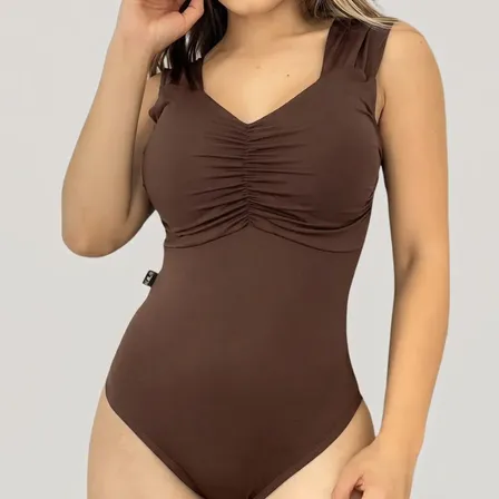 Maiô Feminino Bojo Suplex Premium Alça Larga Franzido Casual