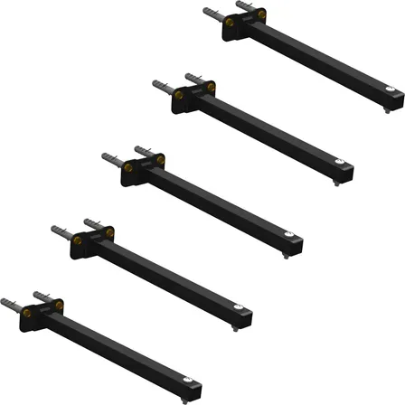 Kit 5 Und Suporte Refletor Led Fachada Base Reta Braço 80 Cm