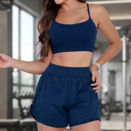 Conjunto Fitness Feminino Top E Short Duplo
