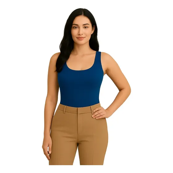 Regata Lisa Básica E Casual Tecido Visco Lycra Tam P Ao Gg