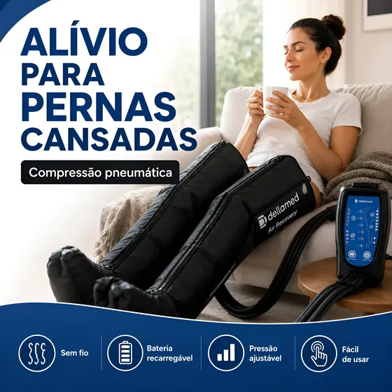 Bota De Compressão Pneumatica Recuperação Sem Fio