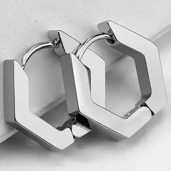Par Brinco Estrela Triângulo Coração Aço Inox Antialergico