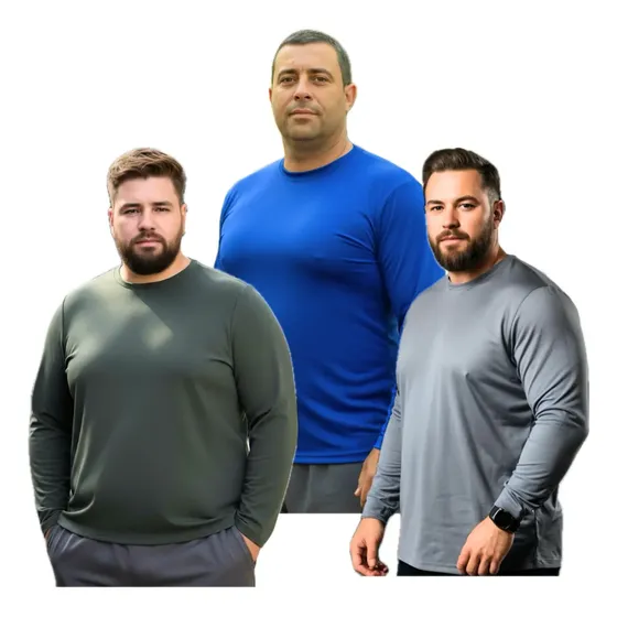 Kit 3 Blusas Plus Size Camisas Segunda Pele Poteção Uv G1 G3