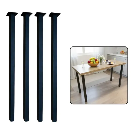 4 Pés De Mesa Altura 75cm Pé De Móveis Aço