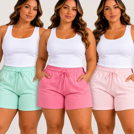 Bermuda Cintura Alta Com Bolso Moda Verão