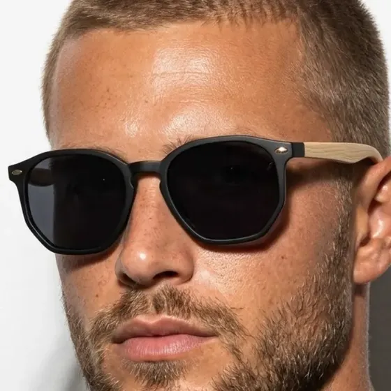 Óculos De Sol Masculino Unissex Proteção Uv400 Hexagonal Ntf
