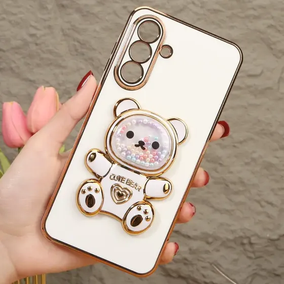 Capa De Celular Com Acessório Urso Cute Bear Para Samsung