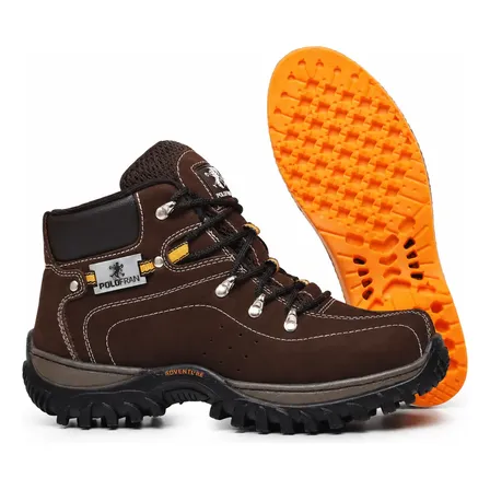 Bota Adventure Coturno Masculino Couro Trabalho Palmilha Gel