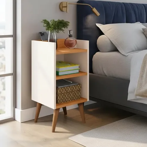 Mesa Cabeceira P/ Cama Box Mudo Compacta Organizador Criado