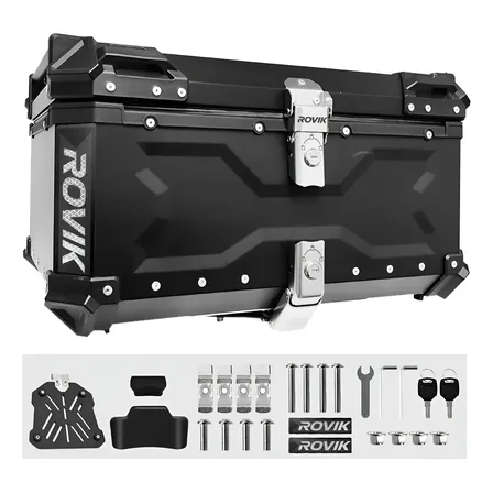 Baú Moto Top Case Traseiro 65 L + Base / Encosto Big Trail